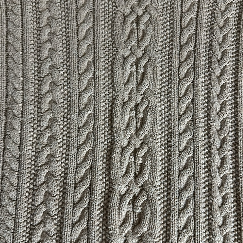 Amazon Essentials Tan Crew Neck Cable Knit Sweater - image 2